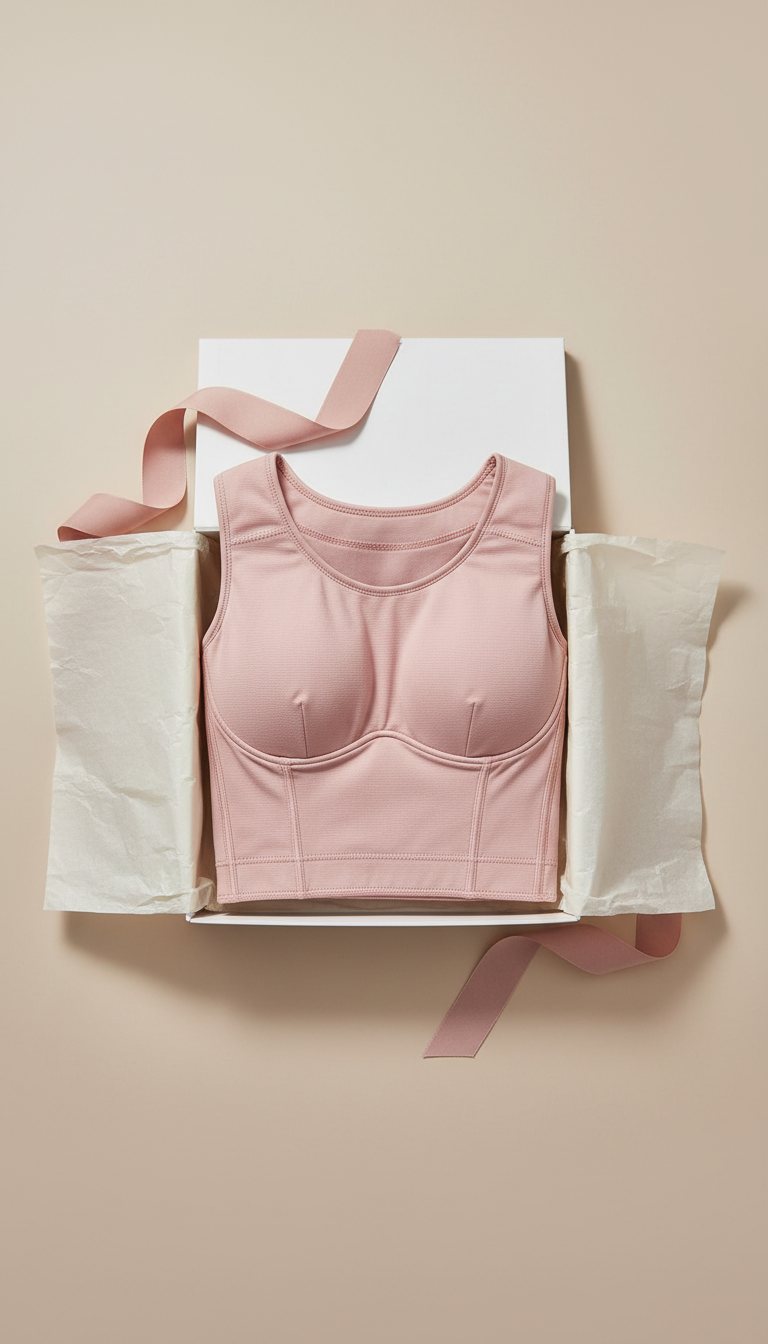 Chaleco doble compresión rosa lazo